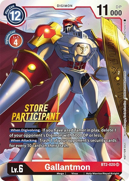 Image for Gallantmon - BT2-020 (Store Participant) (BT01-03A) (BT2-020 SR) - Digimon Card Game