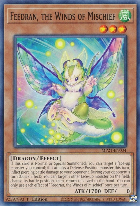 Image for Feedran, the Winds of Mischief (2021 Tin of Ancient Battles) (MP21-EN034) - YuGiOh