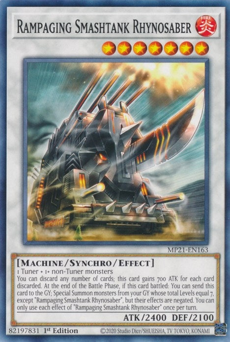 Image for Rampaging Smashtank Rhynosaber (2021 Tin of Ancient Battles) (MP21-EN163) - YuGiOh