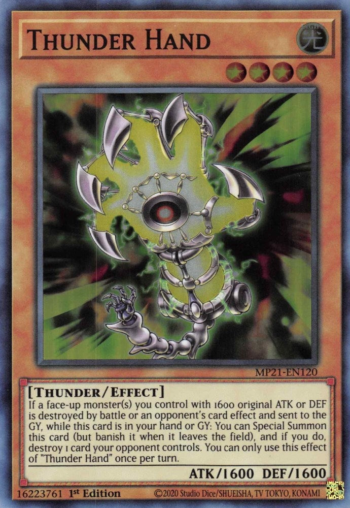 Image for Thunder Hand (2021 Tin of Ancient Battles) (MP21-EN120) - YuGiOh