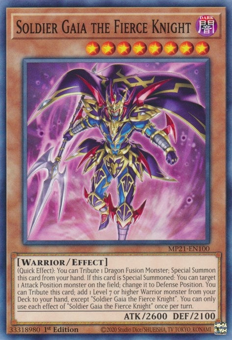 Image for Soldier Gaia The Fierce Knight (2021 Tin of Ancient Battles) (MP21-EN100) - YuGiOh