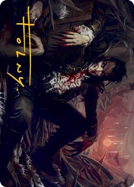 Image for Arrogant Outlaw Art Card (Gold-Stamped Signature) (Art Series: Innistrad: Midnight Hunt) (33) - Magic: The Gathering