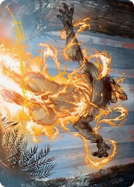 Image for Burn the Accursed Art Card (Gold-Stamped Signature) (Art Series: Innistrad: Midnight Hunt) (42) - Magic: The Gathering
