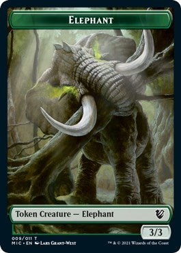 Image for Elephant // Spirit Double-Sided Token (Commander: Innistrad: Midnight Hunt) (9 // 2) - Magic: The Gathering
