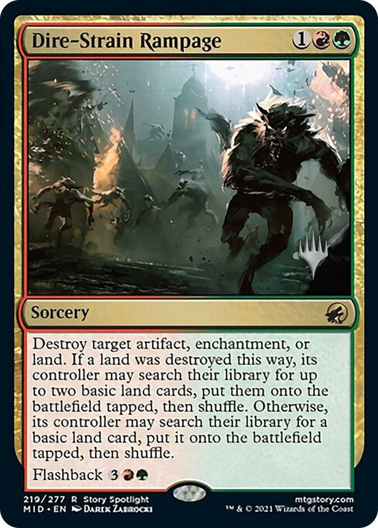 Image for Dire-Strain Rampage (Promo Pack: Innistrad: Midnight Hunt) (219) - Magic: The Gathering
