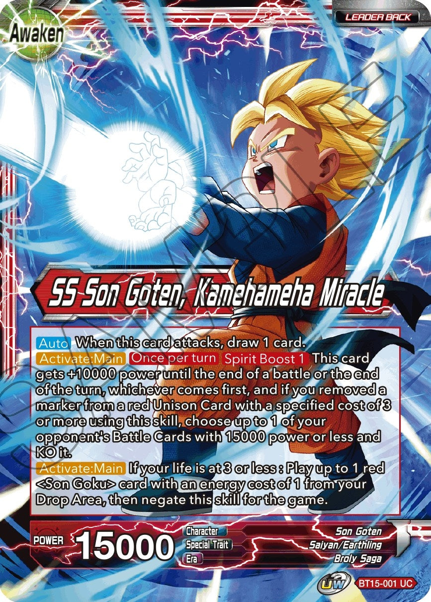 Image for Son Goten // SS Son Goten, Kamehameha Miracle (Saiyan Showdown) (BT15-001) - Dragon Ball Super: Masters