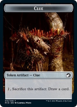 Image for Clue // Bird Double-Sided Token (Innistrad: Midnight Hunt) (16 // 3) - Magic: The Gathering