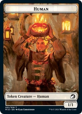 Image for Human (001) // Devil (006) Double-sided Token (Innistrad: Midnight Hunt) (1 // 6) - Magic: The Gathering