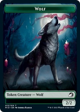Image for Wolf // Beast Double-Sided Token (Innistrad: Midnight Hunt) (13 // 8) - Magic: The Gathering