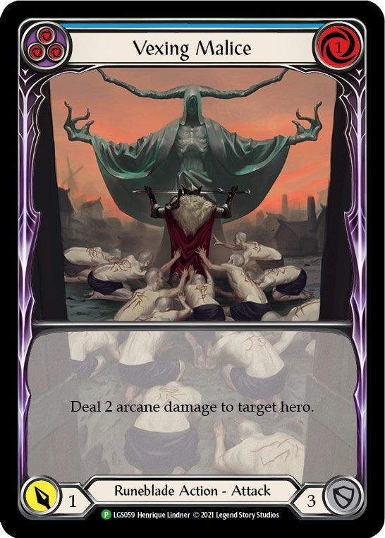 Image for Vexing Malice (Blue) (Extended Art) - LGS059 (Flesh and Blood: Promo Cards) (LGS059) - Flesh and Blood TCG