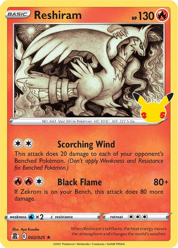Image for Reshiram (Celebrations) (002/025) - Pokemon