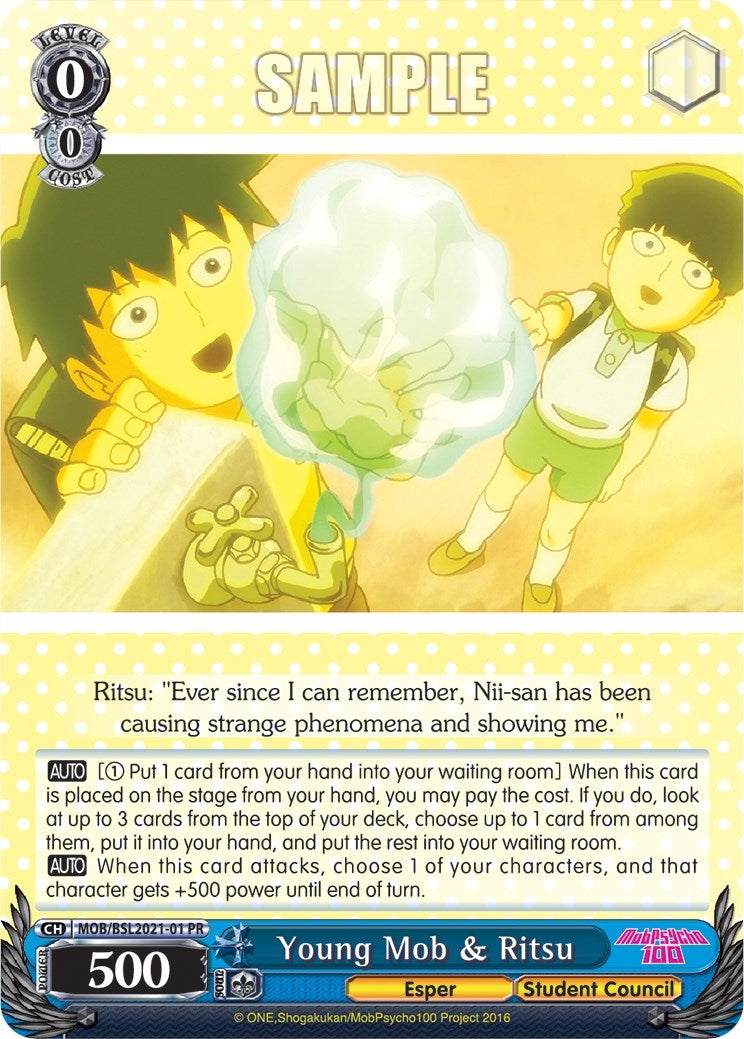 Image for Young Mob & Ritsu (Bushiroad Event Cards) (MOB/BSL2021-01 PR) - Weiss Schwarz