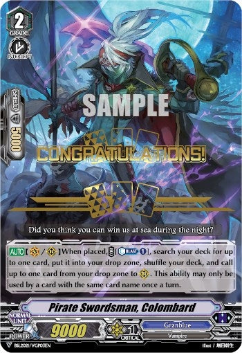 Image for Pirate Swordsman, Colombard (Hot Stamped) (Bushiroad Event Cards) (BSL2021/VGP03EN) - Cardfight Vanguard