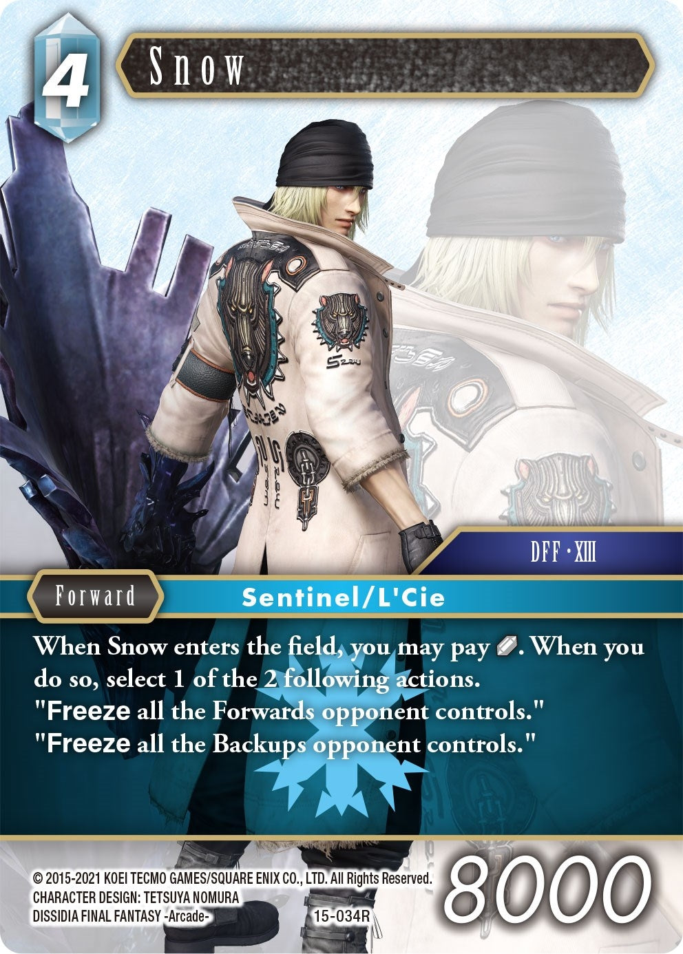 Image for Snow (Crystal Dominion) (15-034R) - Final Fantasy TCG