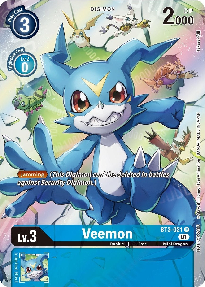 Image for Veemon (1-Year Anniversary Box Topper) (BT01-03A) (BT3-021 R) - Digimon Card Game
