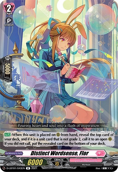 Image for Distinct Wordsense, Flor (D-LBT01: Lyrical Melody) (D-LBT01/043EN) - Cardfight Vanguard