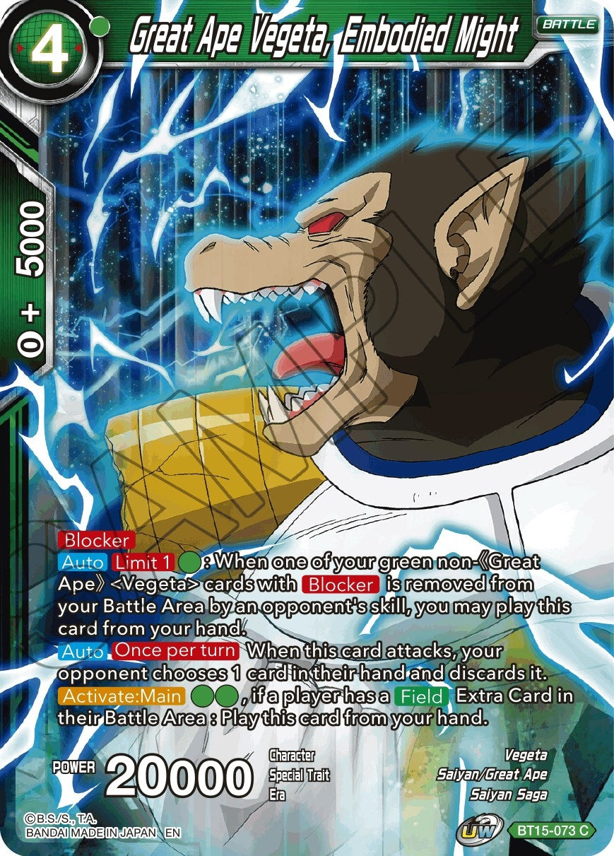 Image for Great Ape Vegeta, Embodied Might (Saiyan Showdown) (BT15-073) - Dragon Ball Super: Masters