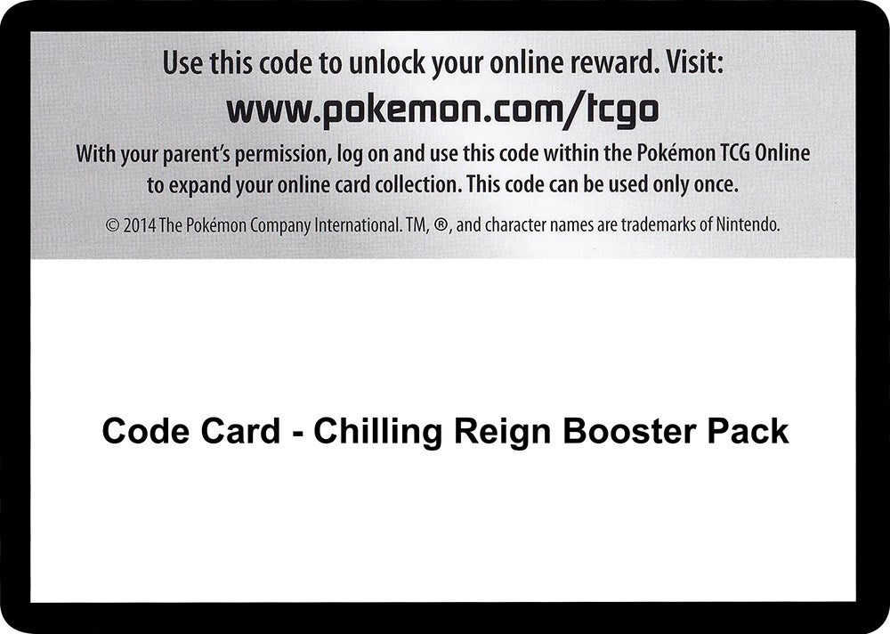 Image for Code Card - Chilling Reign Booster Pack - Pokemon