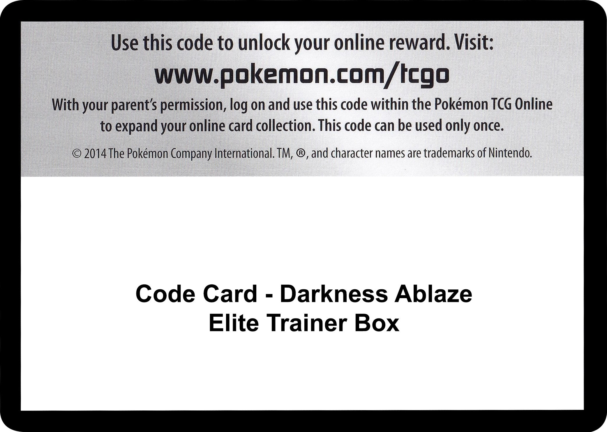 Image for Code Card - Darkness Ablaze Elite Trainer Box - Pokemon