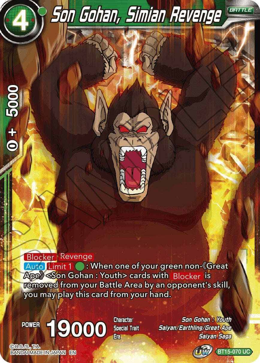 Image for Son Gohan, Simian Revenge (Saiyan Showdown) (BT15-070) - Dragon Ball Super: Masters