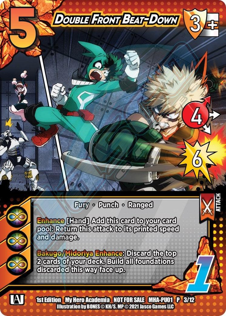 Image for Double Front Beat-Down (Plus Ultra Pack 1) (UniVersus: My Hero Academia Promo Cards) (MHA-PU01 3/12) - UniVersus