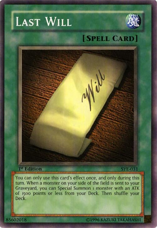 Image for Last Will (Starter Deck: Yugi Evolution) (SYE-031) - YuGiOh