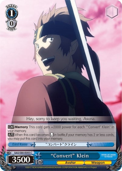 Image for "Convert" Klein (Sword Art Online -Alicization- Vol.2) (SAO/S80-E093 C) - Weiss Schwarz