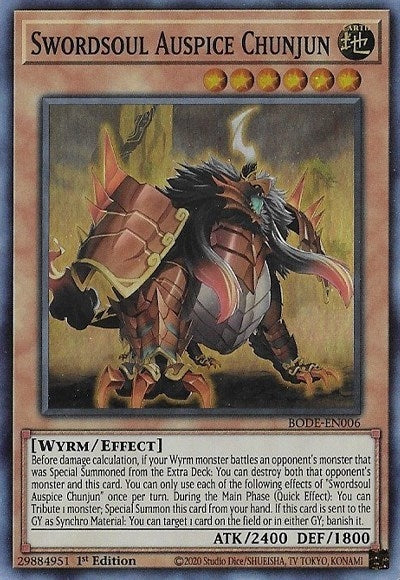 Image for Swordsoul Auspice Chunjun (Burst of Destiny) (BODE-EN006) - YuGiOh