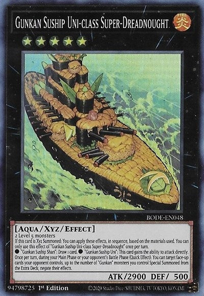 Image for Gunkan Suship Uni-class Super-Dreadnought (Burst of Destiny) (BODE-EN048) - YuGiOh