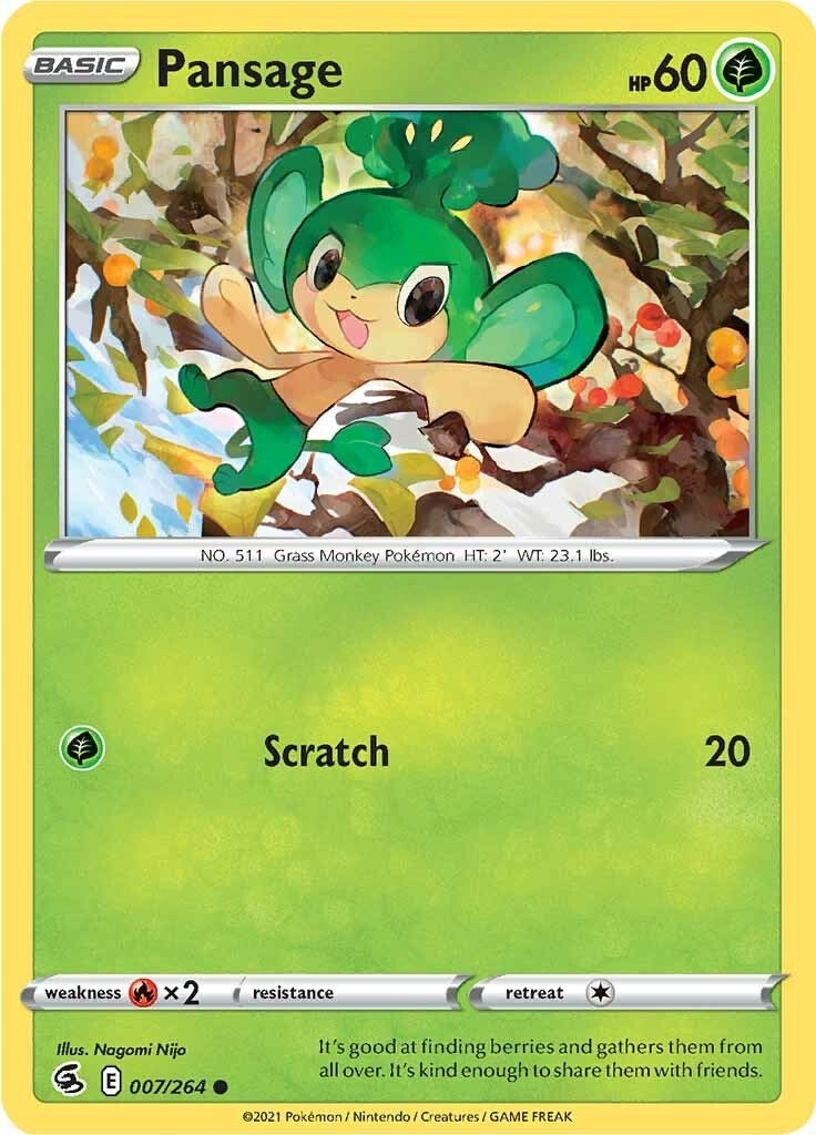 Image for Pansage (SWSH08: Fusion Strike) (007/264) - Pokemon