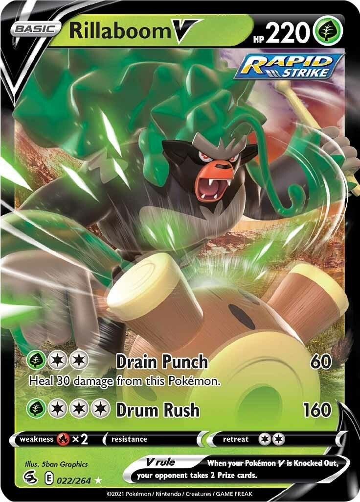 Image for Rillaboom V (SWSH08: Fusion Strike) (022/264) - Pokemon