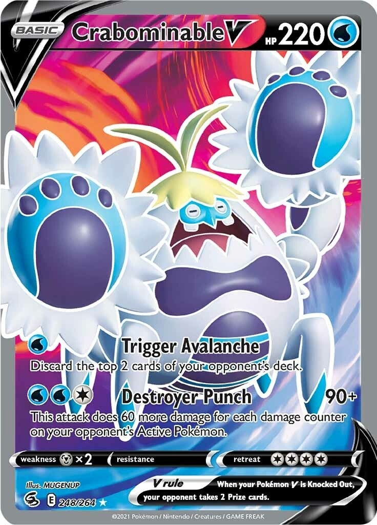 Image for Crabominable V (Full Art) (SWSH08: Fusion Strike) (248/264) - Pokemon