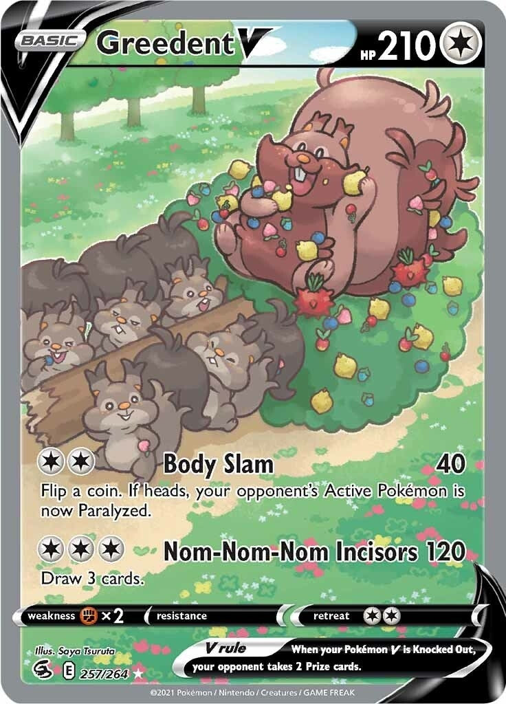 Image for Greedent V (Alternate Full Art) (SWSH08: Fusion Strike) (257/264) - Pokemon