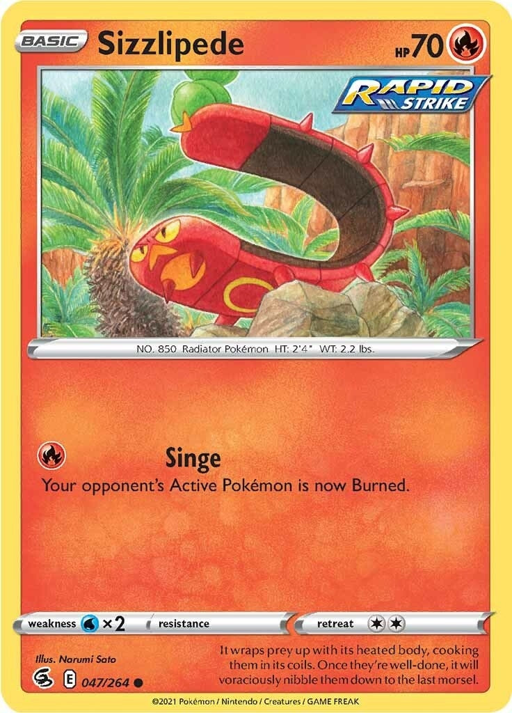 Image for Sizzlipede (47) (SWSH08: Fusion Strike) (047/264) - Pokemon