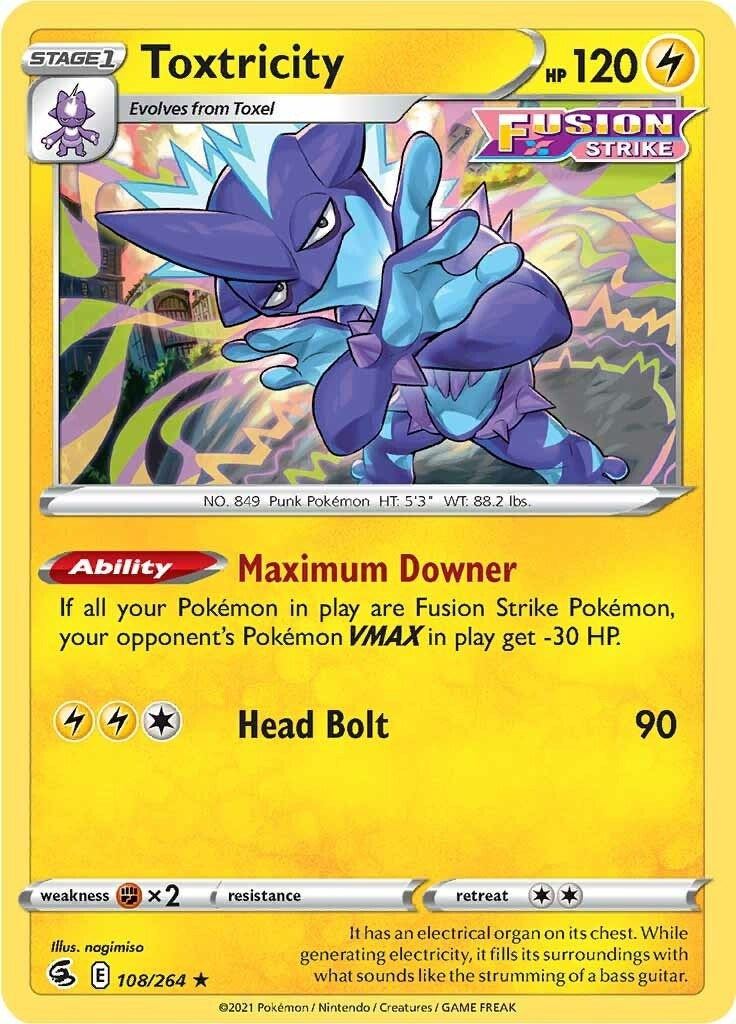 Image for Toxtricity (108) (SWSH08: Fusion Strike) (108/264) - Pokemon