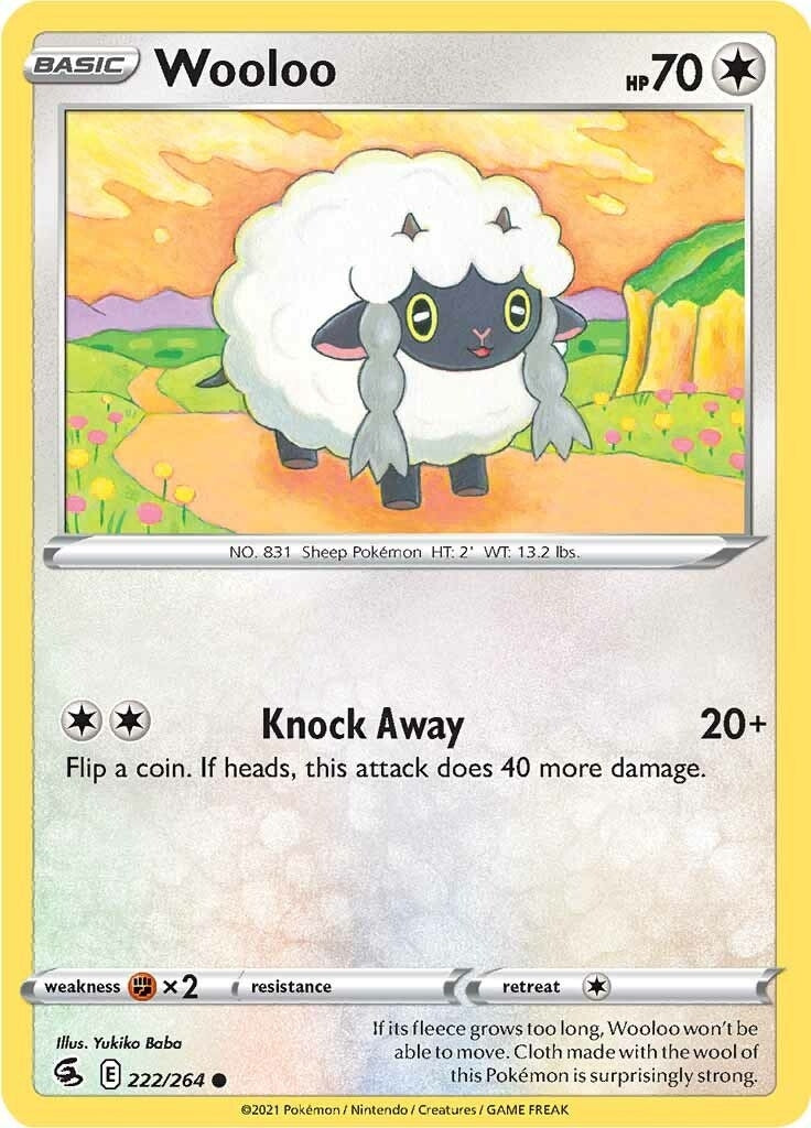 Image for Wooloo (222) (SWSH08: Fusion Strike) (222/264) - Pokemon