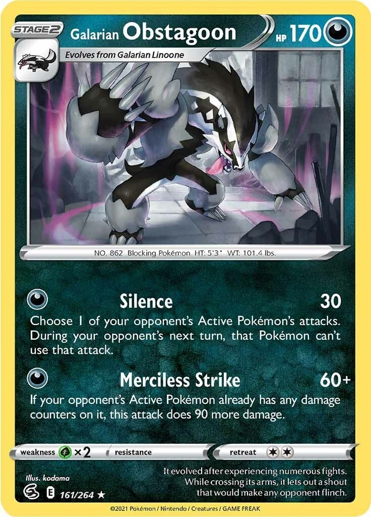 Image for Galarian Obstagoon (SWSH08: Fusion Strike) (161/264) - Pokemon