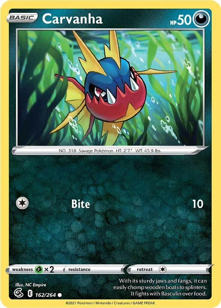 Image for Carvanha (SWSH08: Fusion Strike) (162/264) - Pokemon