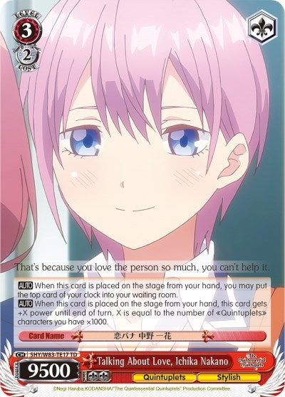 Image for Talking About Love, Ichika Nakano (The Quintessential Quintuplets) (5HY/W83-TE17 TD) - Weiss Schwarz