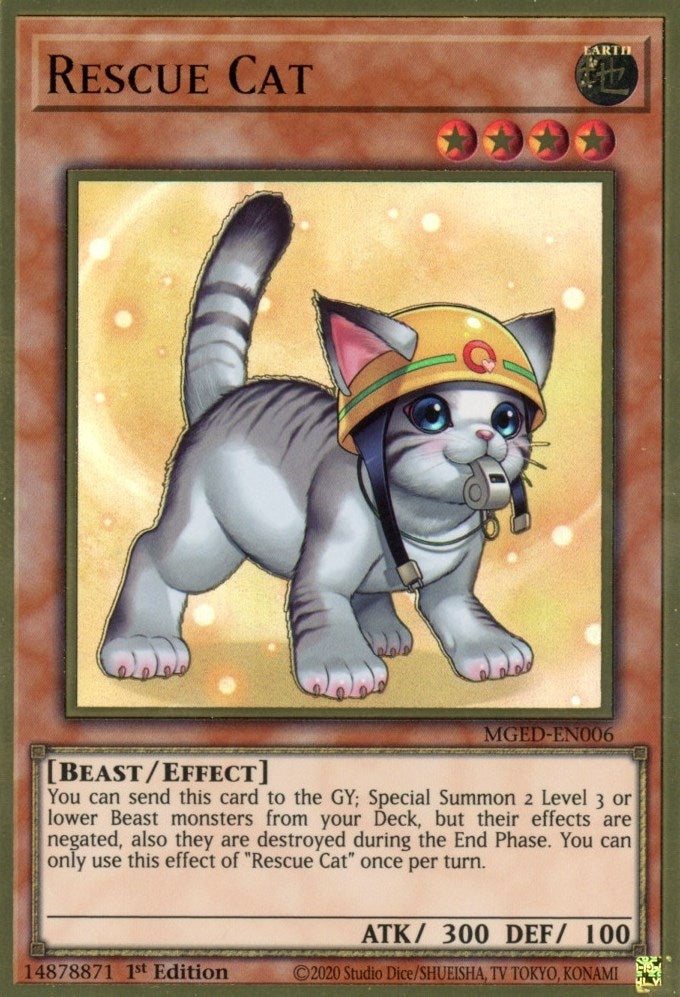 Image for Rescue Cat (Alternate Art) (Maximum Gold: El Dorado) (MGED-EN006) - YuGiOh