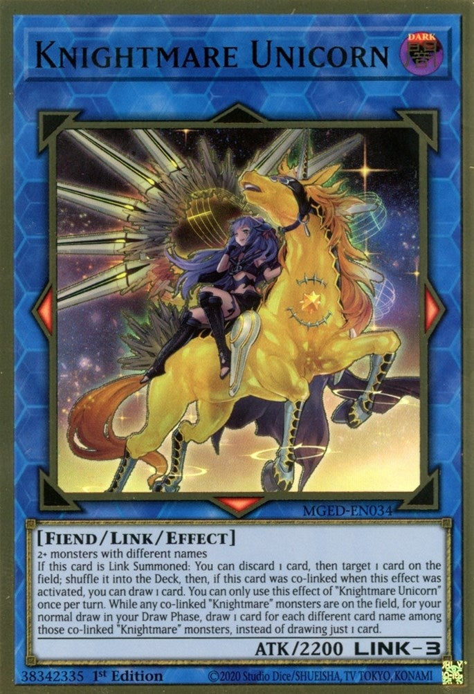 Image for Knightmare Unicorn (Alternate Art) (Maximum Gold: El Dorado) (MGED-EN034) - YuGiOh