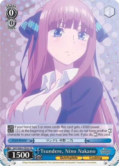 Image for Tsundere, Nino Nakano (The Quintessential Quintuplets) (5HY/W83-TE30 TD) - Weiss Schwarz