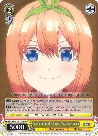 Image for Invitation to the Slopes, Yotsuba Nakano (The Quintessential Quintuplets) (5HY/W83-TE59 TD) - Weiss Schwarz