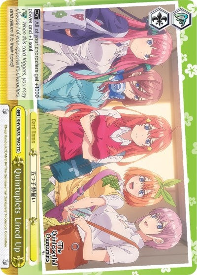Image for Quintuplets Lined Up (Yellow) (The Quintessential Quintuplets) (5HY/W83-TE62 TD) - Weiss Schwarz