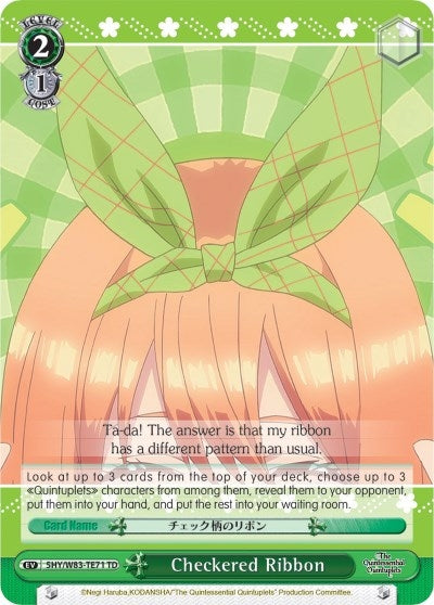 Image for Checkered Ribbon (The Quintessential Quintuplets) (5HY/W83-TE71 TD) - Weiss Schwarz