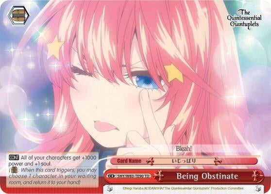 Image for Being Obstinate (The Quintessential Quintuplets) (5HY/W83-TE90 TD) - Weiss Schwarz