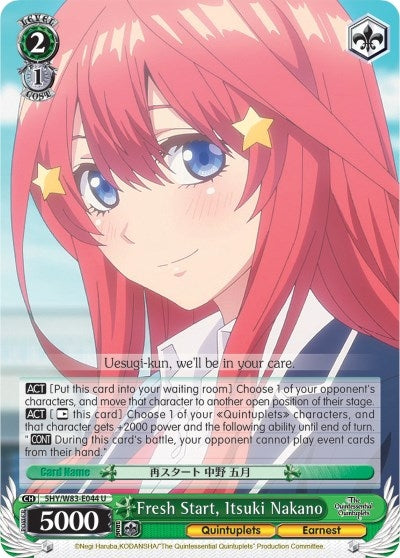 Image for Fresh Start, Itsuki Nakano (The Quintessential Quintuplets) (5HY/W83-E044 U) - Weiss Schwarz