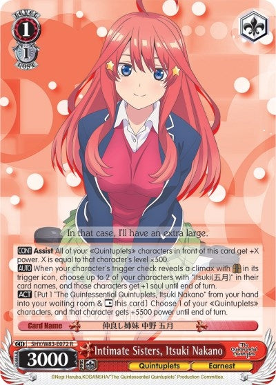 Image for Intimate Sisters, Itsuki Nakano (The Quintessential Quintuplets) (5HY/W83-E072 R) - Weiss Schwarz