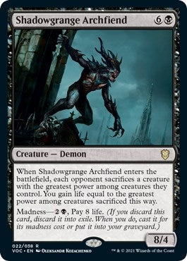 Image for Shadowgrange Archfiend (Commander: Innistrad: Crimson Vow) (22) - Magic: The Gathering