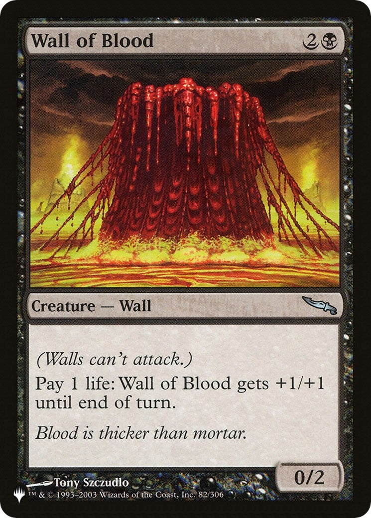 Image for Wall of Blood (The List Reprints) (82/306) - Magic: The Gathering